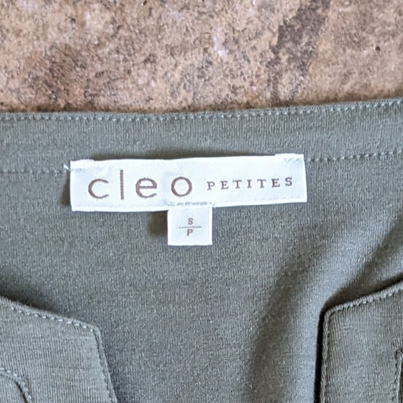 Cleo Petites cargo style drawstring t-shirt top size S Army Green. - Picture 10 of 12